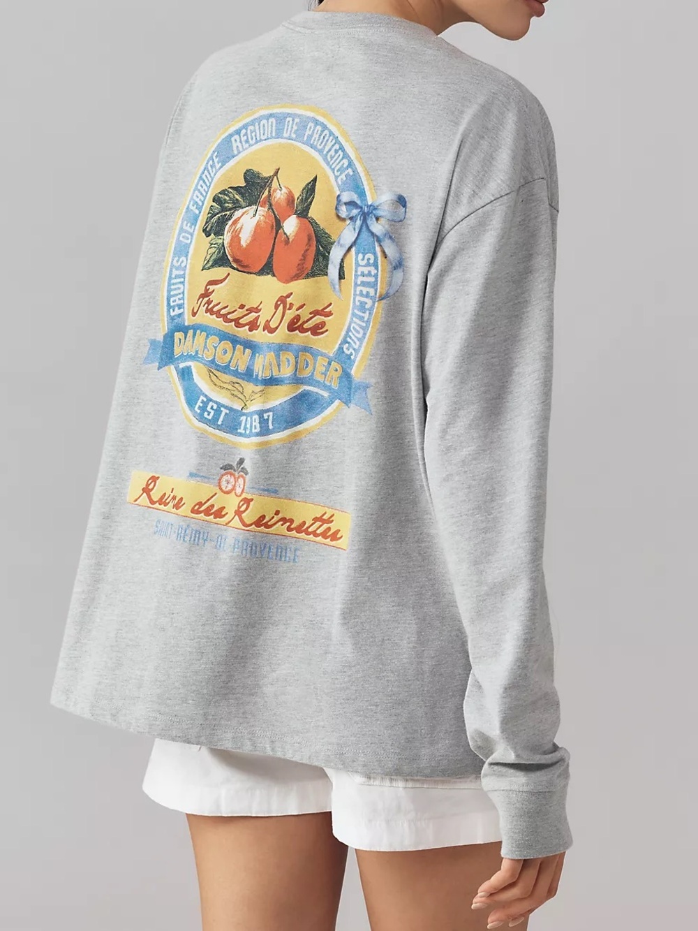 NWOT Damson Madder x Anthropologie Fruits D'été Long-Sleeve Graphic Tee Size 4US